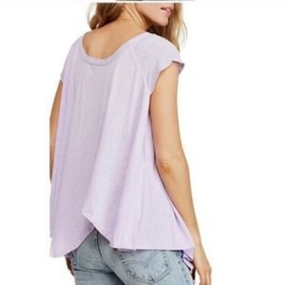 Free People Keep it Casual Tee in Lilac Fields - Picture 3 of 14